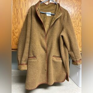 Old Navy Brown Teddy Jacket Cozy Mid-Length